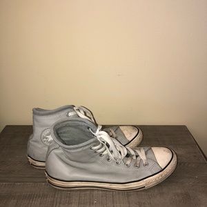 Men’s Grey leather converse high tops